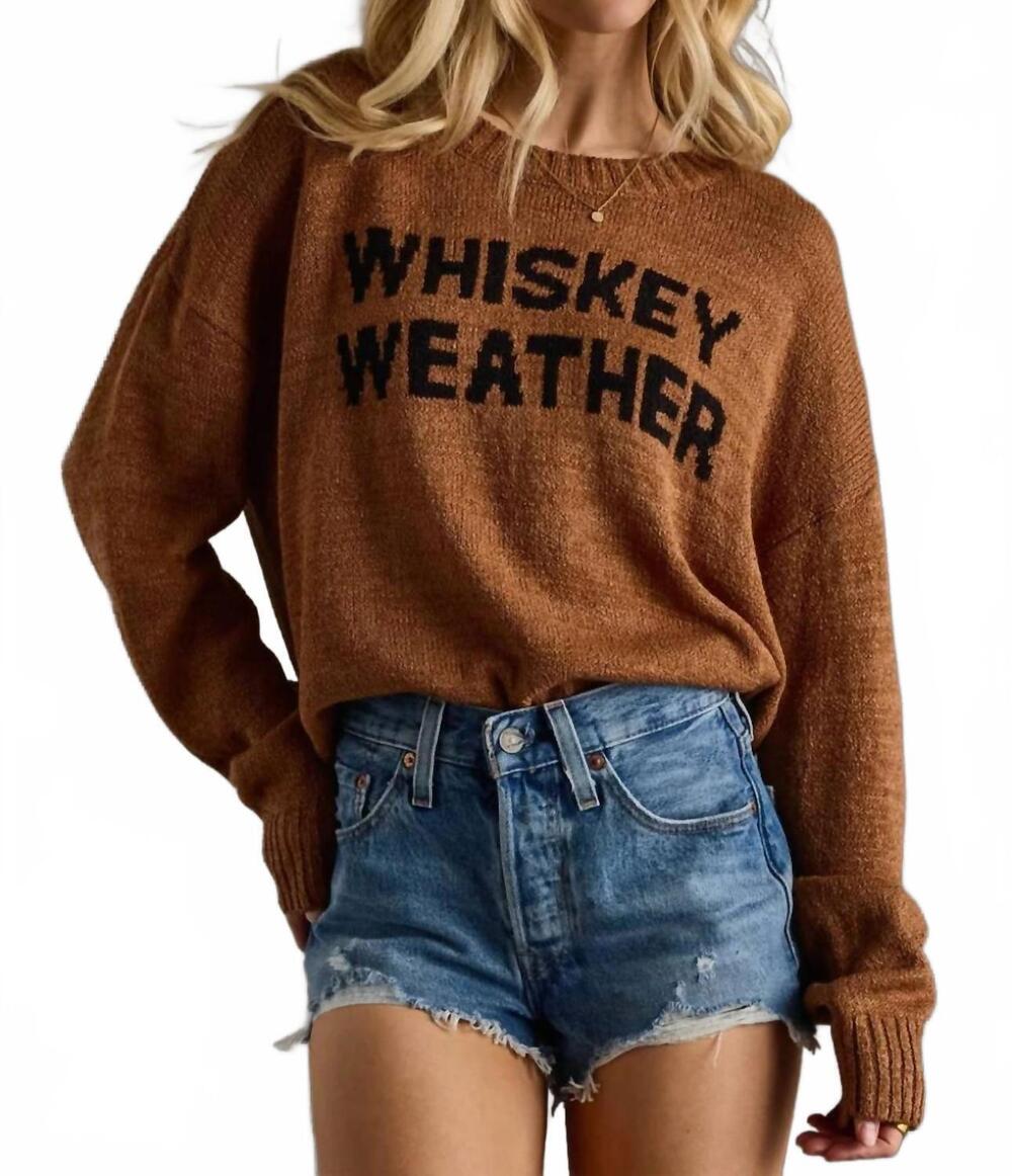 NEW PANACHE APPAREL whiskey weather sweater in brown / black